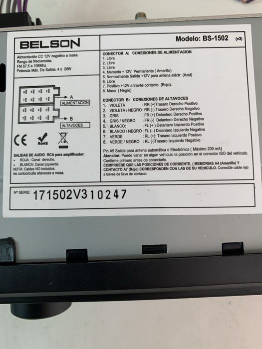 Auto radio “Belson” (novo)