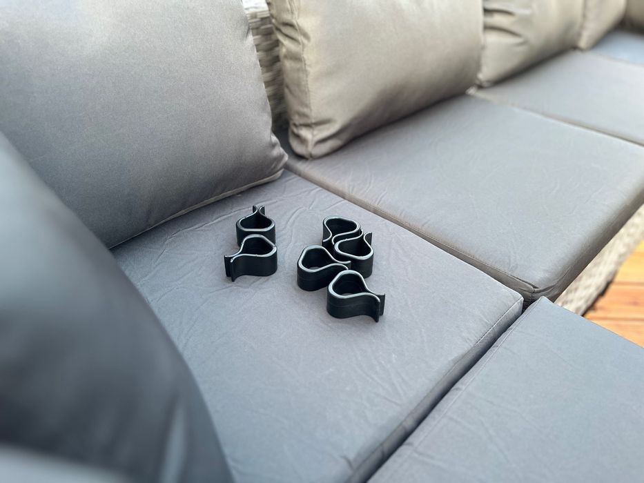 komplet technorattan PALERMO XL narożnik sofa szary mix technorattan