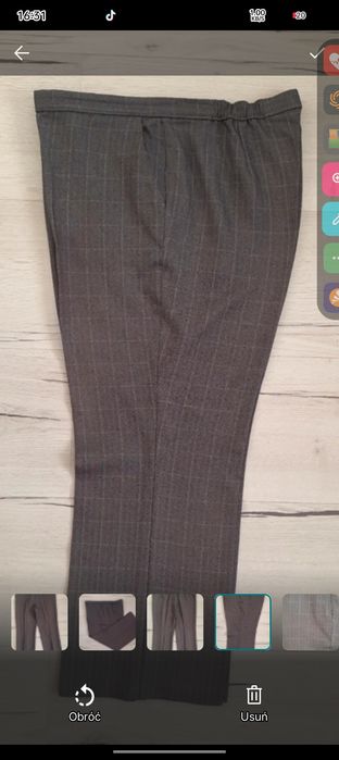 Spodnie szare krata pepitka 48 4XL