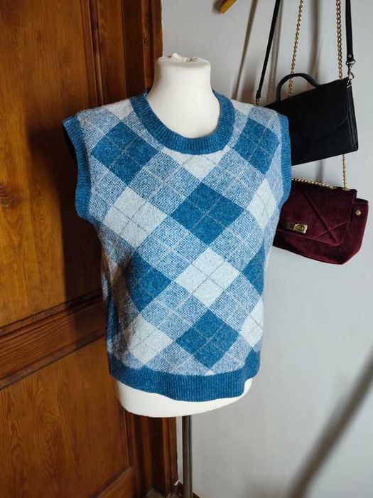 Stylowy sweterek bez rękawów w kratę - Rita Ora x Primark