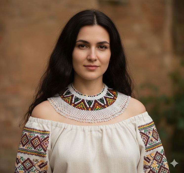 Етно-силянка з бісеру. Традиційна українська прикраса. Намисто. Гердан