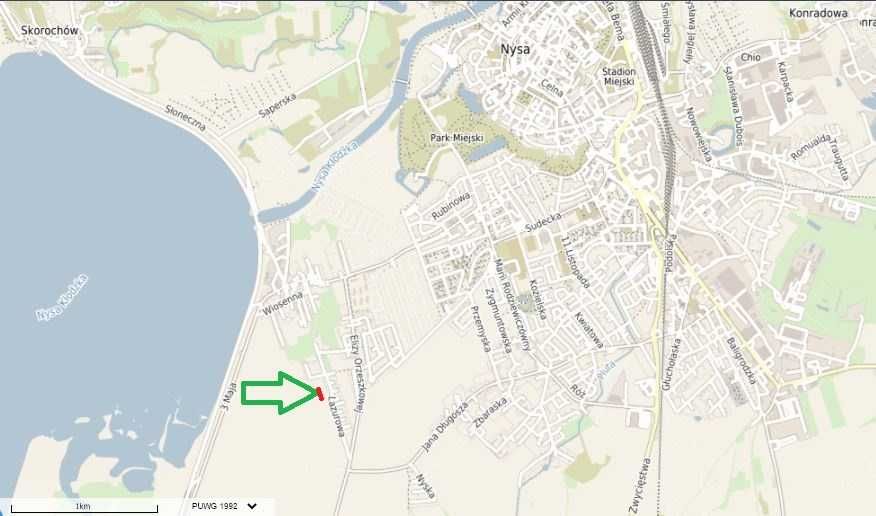 Działka bud. Nysa ul. Lazurowa