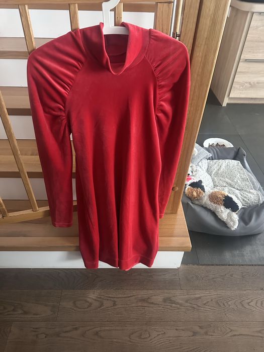 Sukienka Mosquito z weluru czerwona rozmiar M