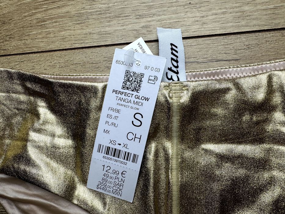 Etam złote stringi kąpielowe nowe S