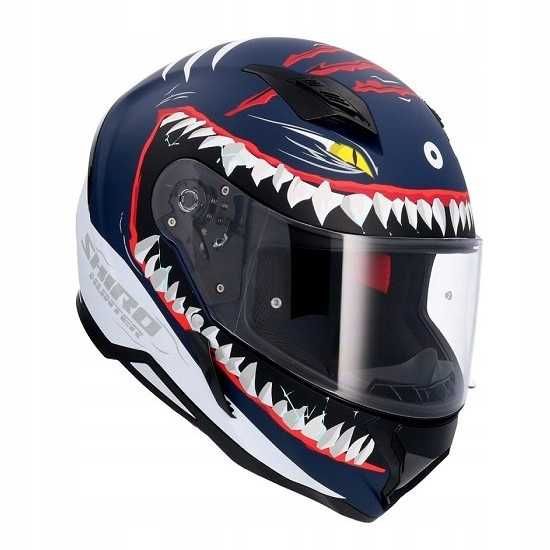 Kask Shiro Helmets Full Face Hunter Shark matowy granat cer. ECE i DOT