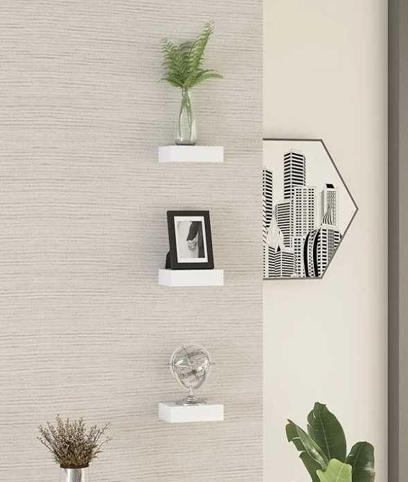 6 szt półka mini samowisząca biała