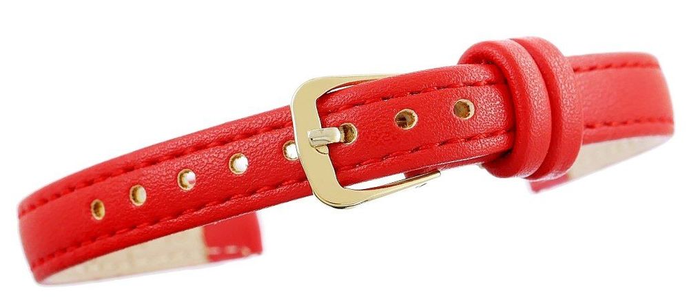 pasek do zegarka classic - skóra 12 mm 4999-12xxl-4z czerwony