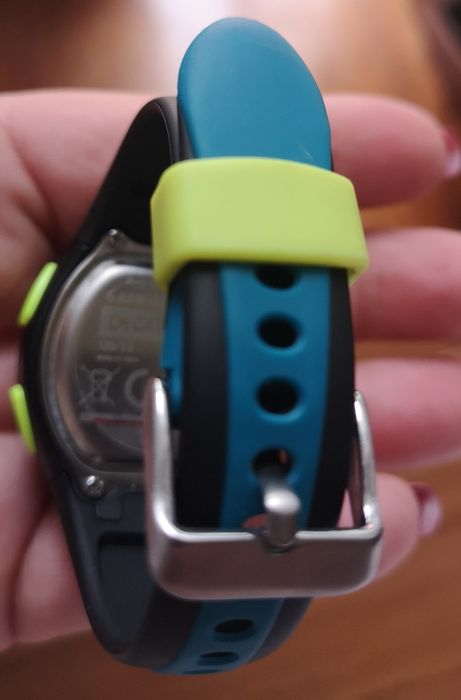 Relógio cronómetro de corrida Kalenji W200 S preto e azul