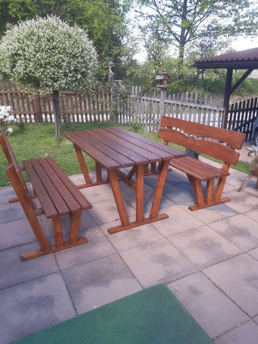 Meble ogrodowe stół + 2 ławki 160cm