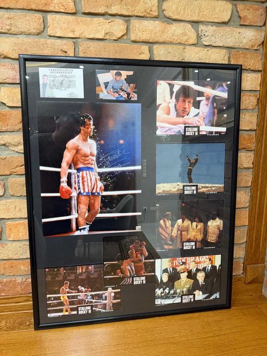 Oryginalne zdjęcie plakat z autografem Rocky IV Sylvester Stallone
