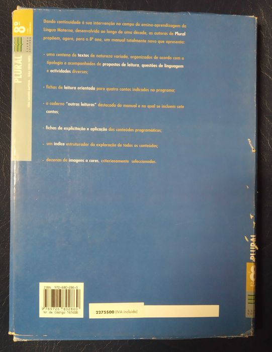 Livro 'Plural' do 8º Ano 1º Edição 1996