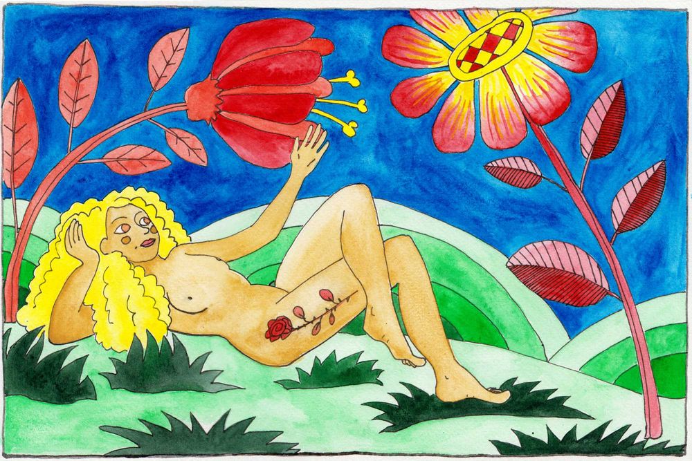 Ilustração, desenho, aguarela