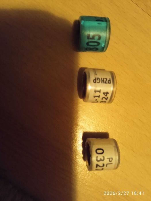 Obrączki trzy  dla gołebi