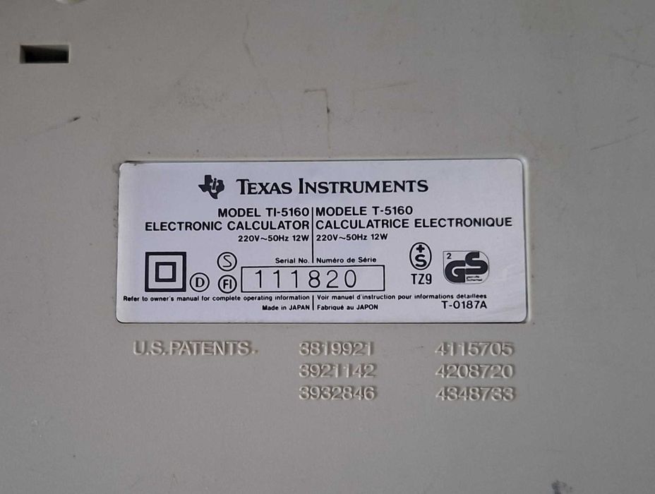 Máquina de Calcular de rolo, Texas Instruments TI-5160 (RARA), vintage