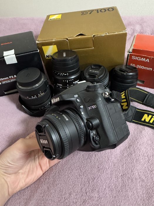 Nikon D7100 + обʼєктиви 50 17-70 18-55 70-300 55-200 фотоапарат