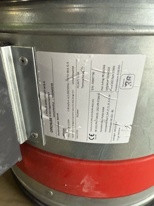 Klapa przeciwpozarowa OPICHLER EI90S DN 450 okragla