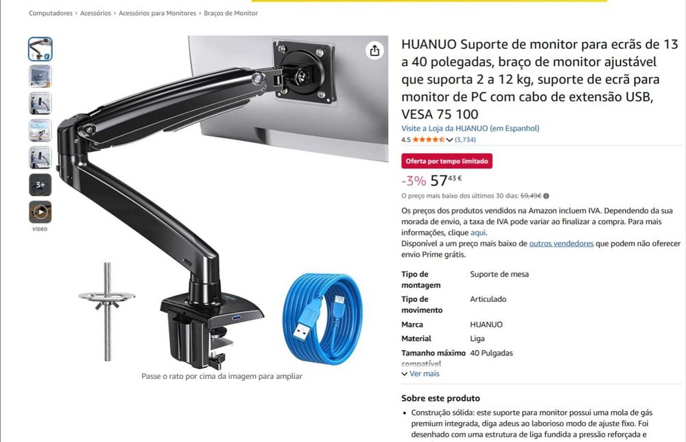 Suporte de monitor HUANUO 13 a 40 polegadas