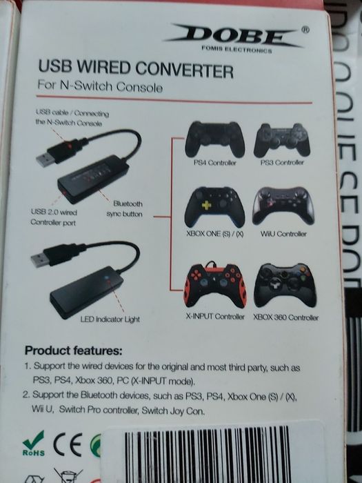 conversor USB compatível com PS4, PS3, Xbox 360, Xbox One X/S n-Switch