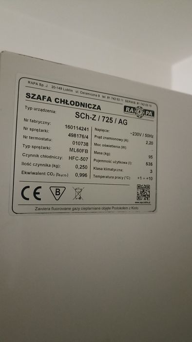 Szafa chłodnicza