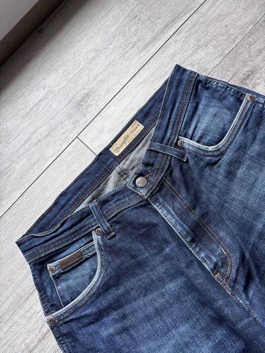 Wrangler Texas Stretch W32 L34 Jeansy Męskie Regular Straight Granatowe