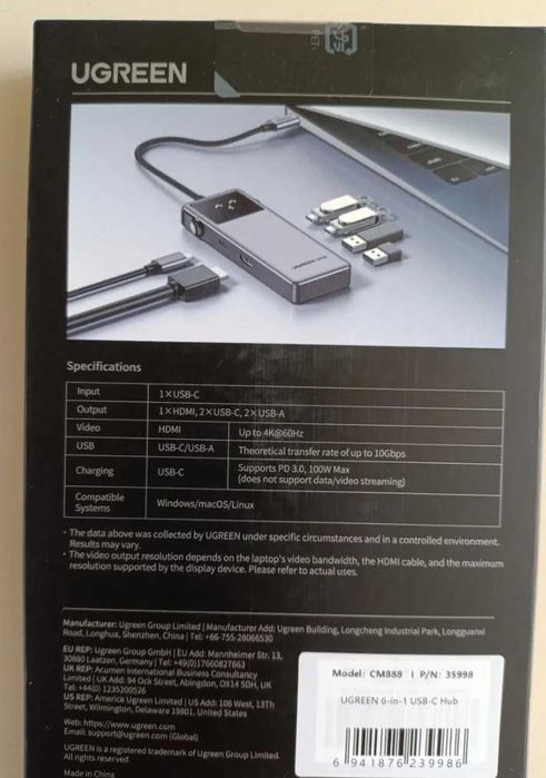 Ugreen usb hub адаптер концентратор док станція югрін хаб