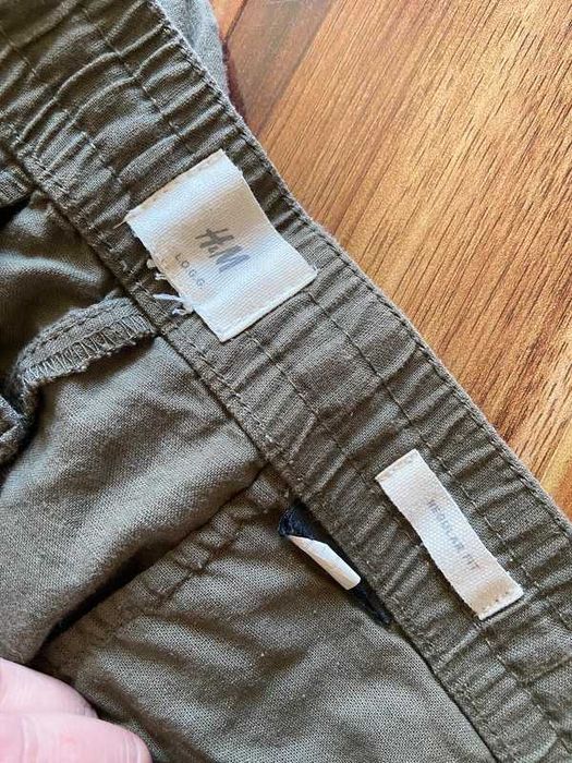 H&m proste spodnie khaki len xl 42 44 organic +size