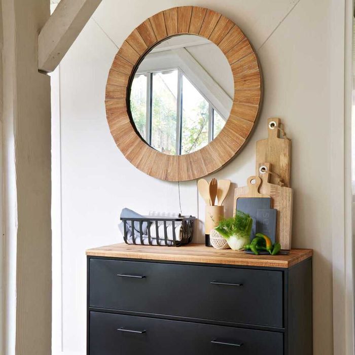 Espelho redondo - em madeira - 83cm - Hôma