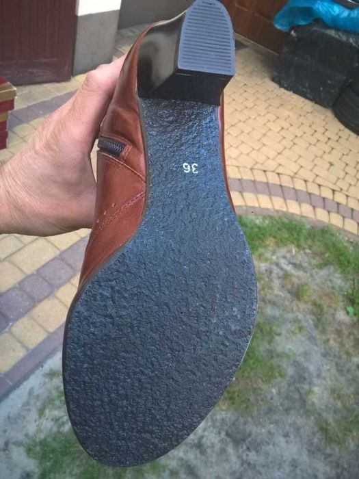 NOWE Buty-Kozaki KOWBOJKI Damskie36 Skóra100% BRĄZ-połysk I-Klasa Gw6m