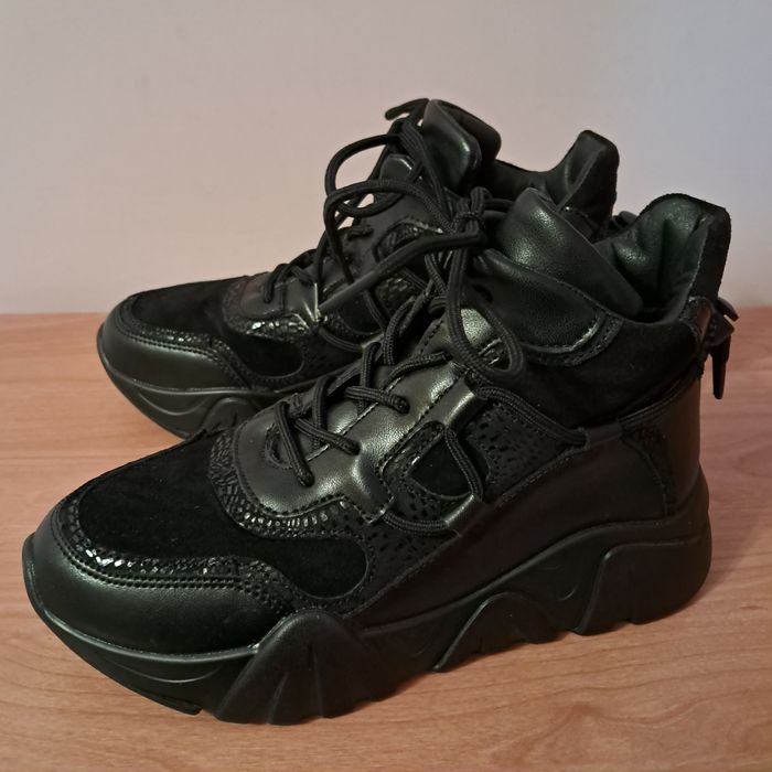 Sneakersy ocieplane adidasy czarne botki sportowe Filippo skóra  r. 38