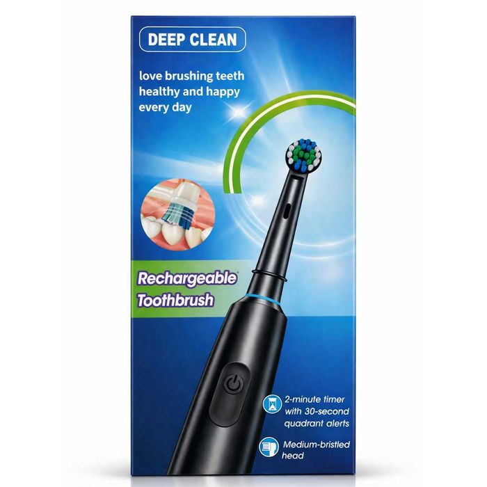 Nowa szczoteczka Elektryczna Do Zębów soniczna Deep Clean Czarna  4 Głowice
