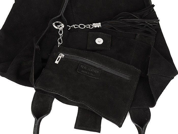 SHOPPER włoska Skóra zamszowa torba A4 Worek L82