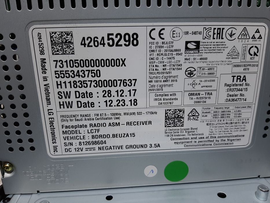 Rádio / auto-rádio OPEL Corsa E