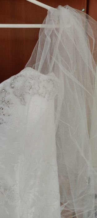 Suknia 2w1 odpinana góra koronka