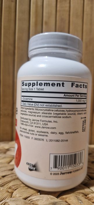 L-glutamina, 1000 mg, 100 tabletek