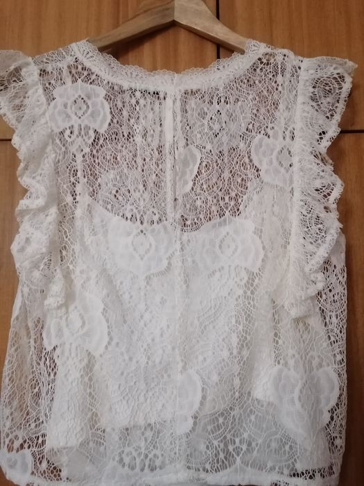 Top renda pérola Zara