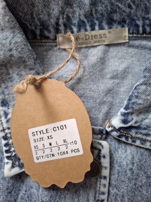 Katana długa jeansowa