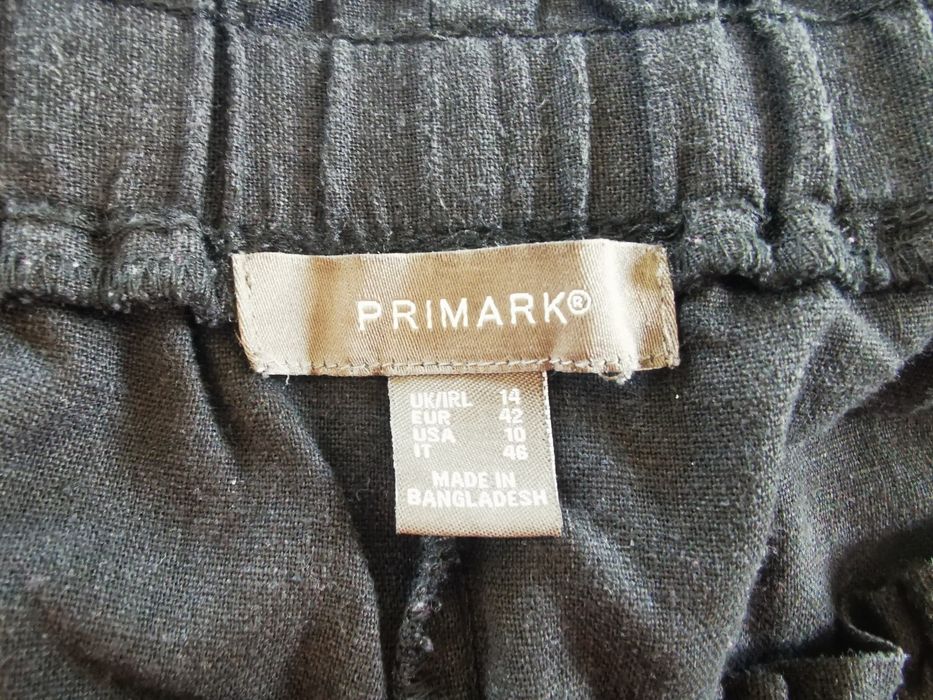 Krótkie spodenki, szorty lniane, wiskozowe, primark, 42, XL, 14