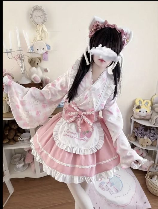 Милий рожевий сет в стилі kawaii, lolita jojifuku