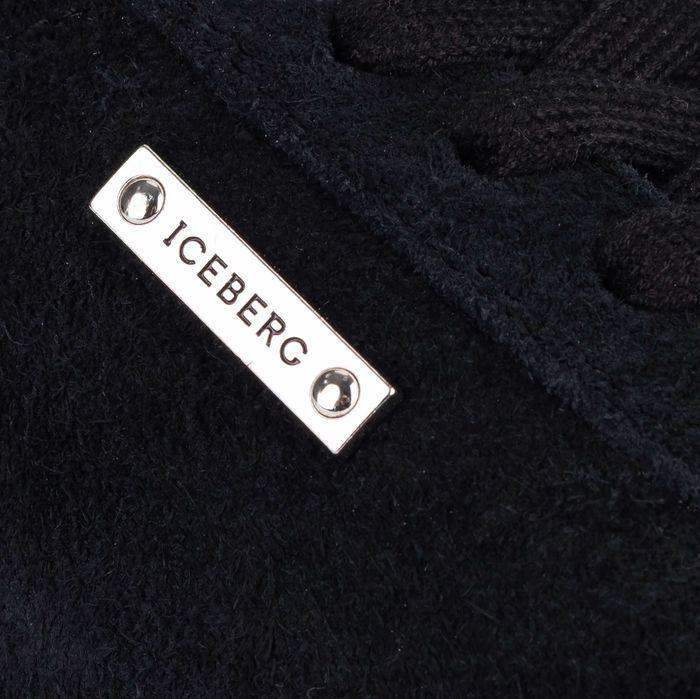 ICEBERG skórzane męskie sneakersy NOWOŚĆ BLACK LOOP