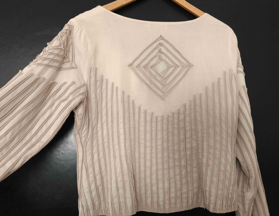 żakiet blezer narzutka beż róż krem kwiaty M 38 - L 40 Cream