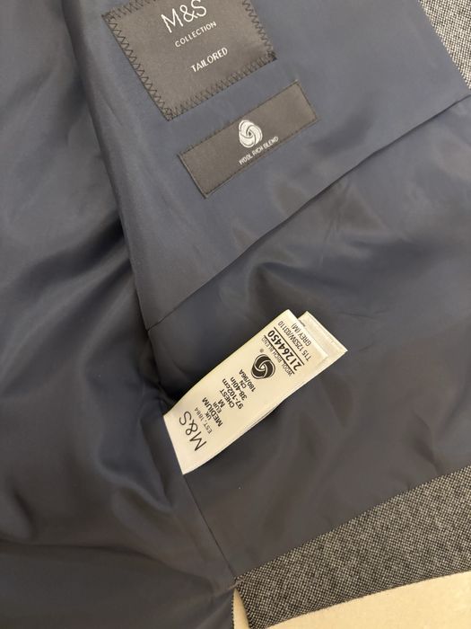 Szara welniana kamizelka m&s garniturowa uniwersalna