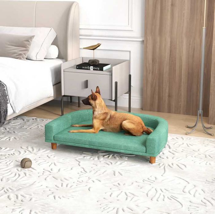 Sofá para Cães Cama Elevada Verde
