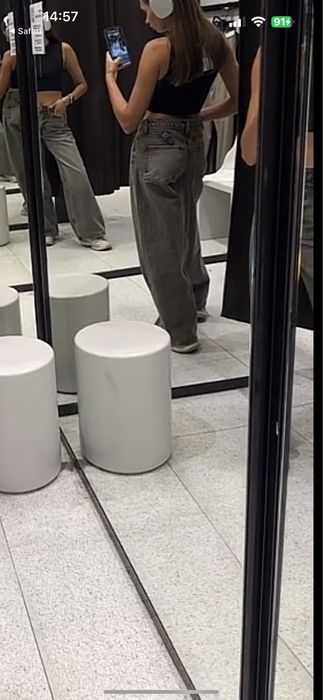 Широкі джинси Zara сірі