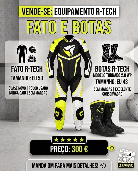 Fato de mota e botas