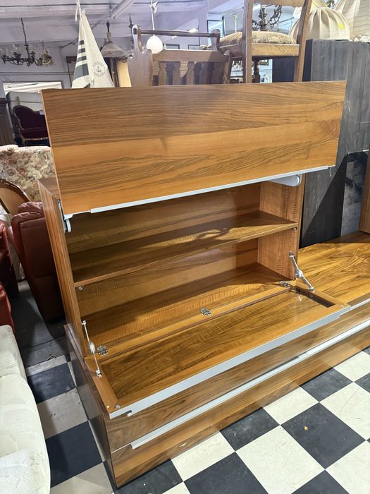 Komplet szafek w fornirze drewnianym | Komoda RTV wiszaca DOWOZ