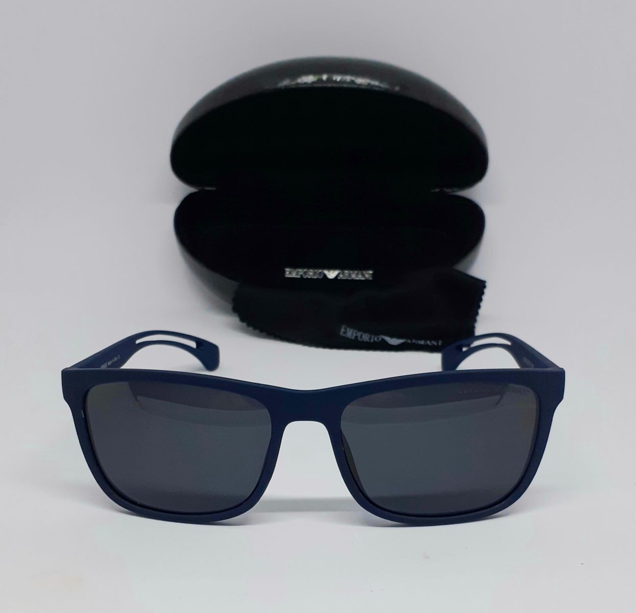Emporio Armani стильные мужские очки синие матовые с голубым лого: 580 ...