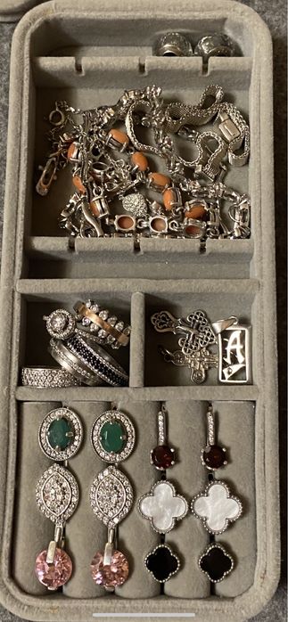 Серебро 925,колье,серьги, браслеты, кольца