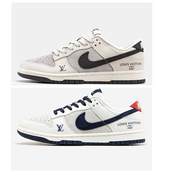 Кожаные кроссовки Nike SB Dunk Low Louis Vuitton найк данк луи виттон