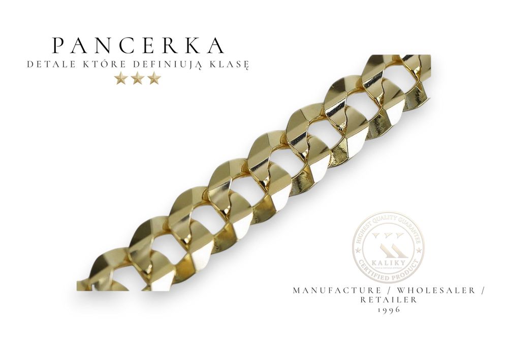 Złoty łańcuszek 585 włoski Pancerka Excellent diament cc099y Gdańsk Gdynia Sopot Trójmiasto biżuteria