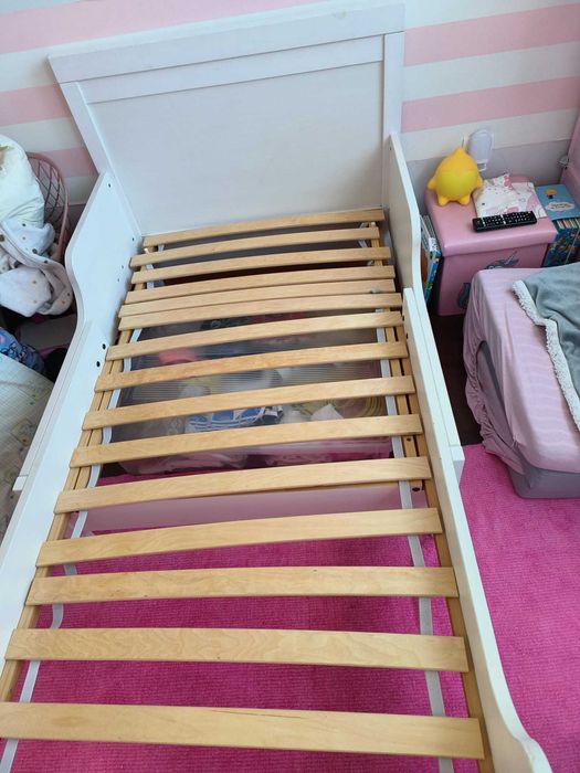 SUNDVIK
Estrut cama ext c/estrado ripas, branco, 80x200 cm